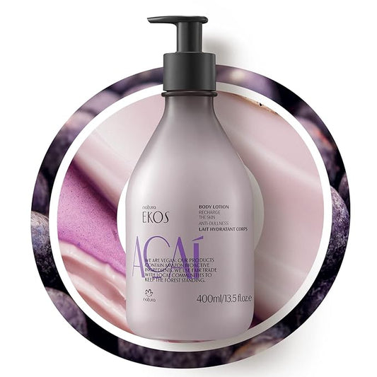 Natura - Açaí Body Lotion – Vegan Skincare with Açai Oil – Hydrating & Nourishing Moisturizer for Dry Skin – Brazilian Beauty Secret for Smooth, Glowing Skin – 13.5 fl oz (400 ml)
