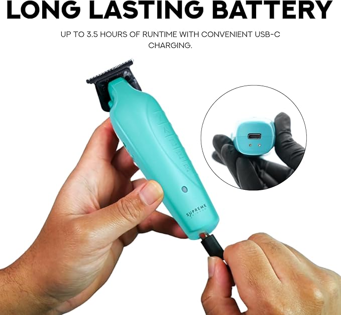 Supreme Trimmer Vader ST3778 – Professional Cordless Barber Liner | 210 Min Runtime, 7000 RPM Motor, Zero Gap DLC T-Blade, USB-C Fast Charging | Beard, Hair & Body