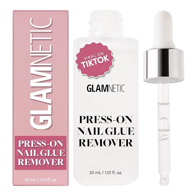 Glamnetic Press On Nail Remover | Odorless, No Acetone, Gentle Press-On Nail Remover Serum for Fake Nails | 30 ml/1.01 fl. oz.