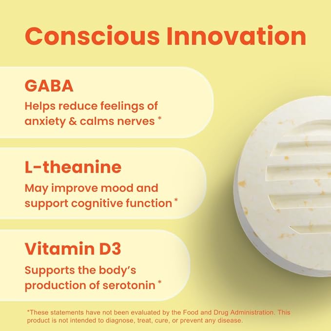 NeuroGum Calm & Clarity Mints (Honey Lemon, 72 Pieces) | GABA + L-Theanine + Vitamin D3 | Sugar Free Mood & Stress Relief Supplement