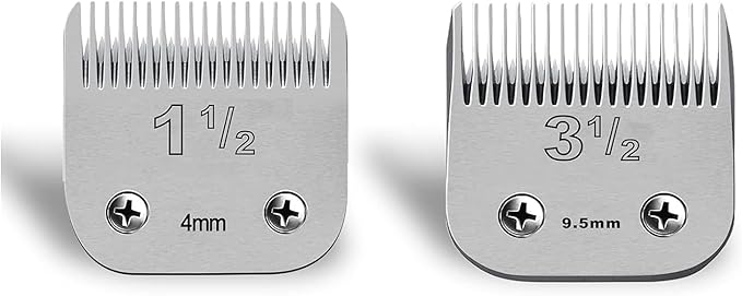 Professional Detachable Replacement Ceramic Blades set,compatible with oster Classic 76/Star-Teq/Power-Teq andi A*dis AGC,BDC,BGC,MBG Series Clippers (Size 1-1/2+3-1/2)