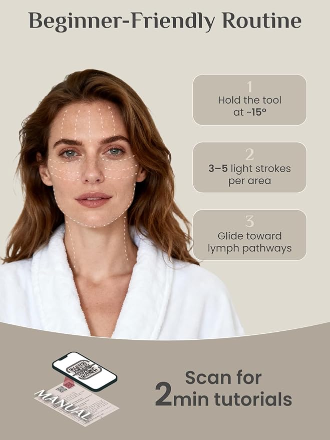 Rena Chris Gua Sha Facial Tools, Silicone Guasha Tool for Face and Neck Acupuncture, Facial Manual Massager Tool for Jawline Sculpting and Puffiness Reducing, Skincare Gift for Women