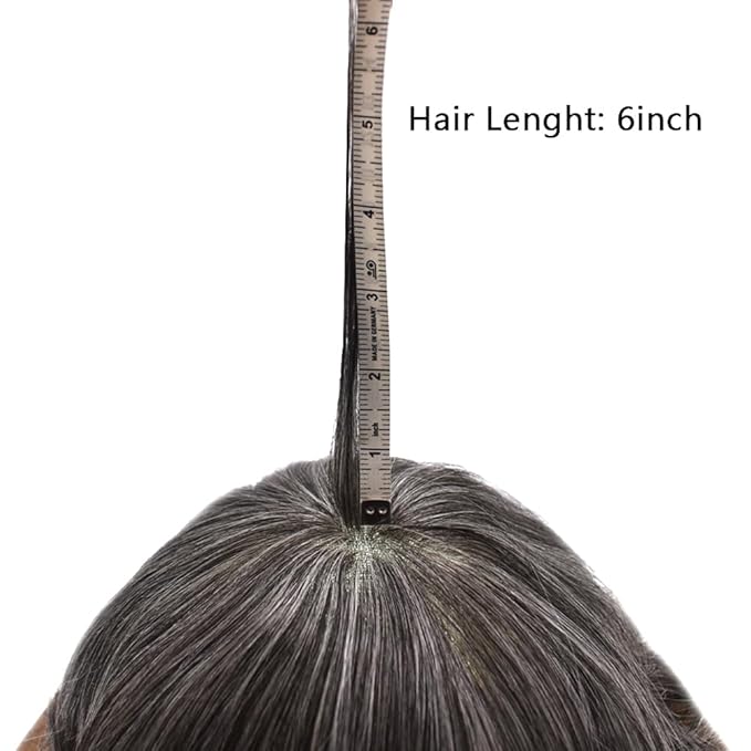 FACE MIRACLE Toupee for Men French Lace Hairpiece Human Hair Replacement System Skin PU Mens Toupee Hair Wigs for Man V-Looped Front Hair Prosthesis 8"X10" #1B50 1B# OFF BLACK WITH 50% SYNTHETIC GREY