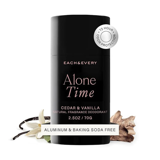 Each & Every Aluminum Free Deodorant for Men & Women - All Natural Deodorant for Sensitive Skin, EWG Verified - Clean, Baking Soda Free, Plant-Based Fragrance, Cedar & Vanilla, 2.5oz