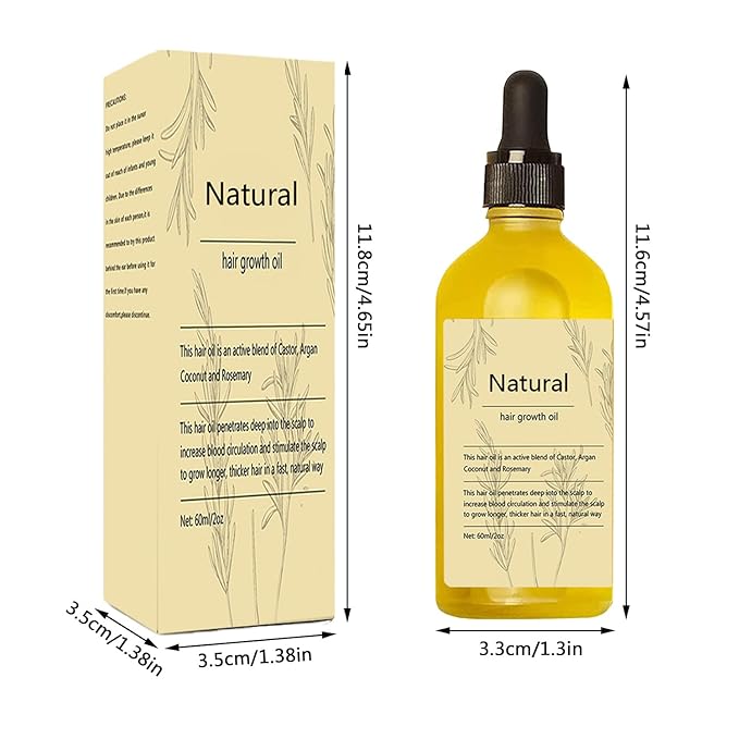 Natural Hair Growth Oil, 1 PCS Rosemary Oil for Hair Growth Organic, Hair for Dry Damaged Hair and Growth