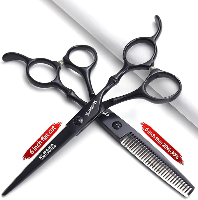 6/7 Inch Hairdressing Scissors Set Barber Shop Hair Scissors Styling Tools (6 inch-2pc-B)