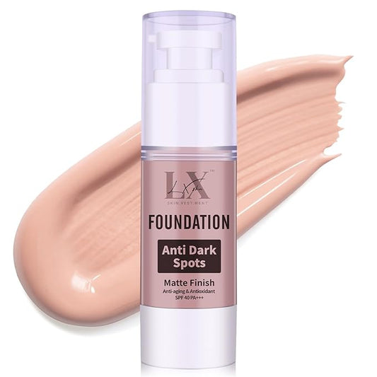 Anti-Dark Spot Liquid Foundation - Collagen Serum Foundation Infused with 2% Niacinamide, High Coverage For A Smooth & Satin Finish, 108 Light