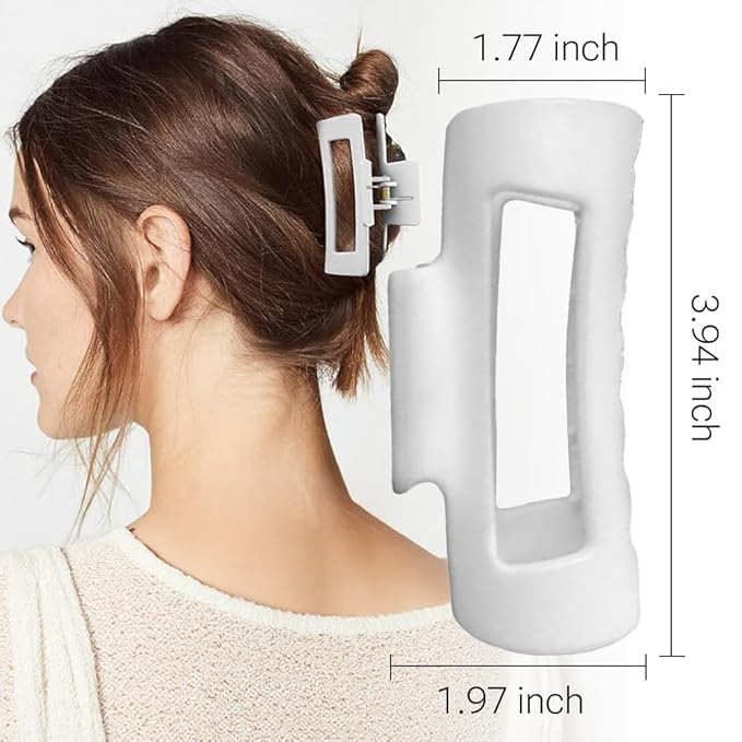 Silicone Hair Clips, Cloud Hair Pins for Women, 3.9 inch Soft Hair Claw Clip for Thick/Fine/Thin/Curly Hairstyle, Khaki 3 Pack