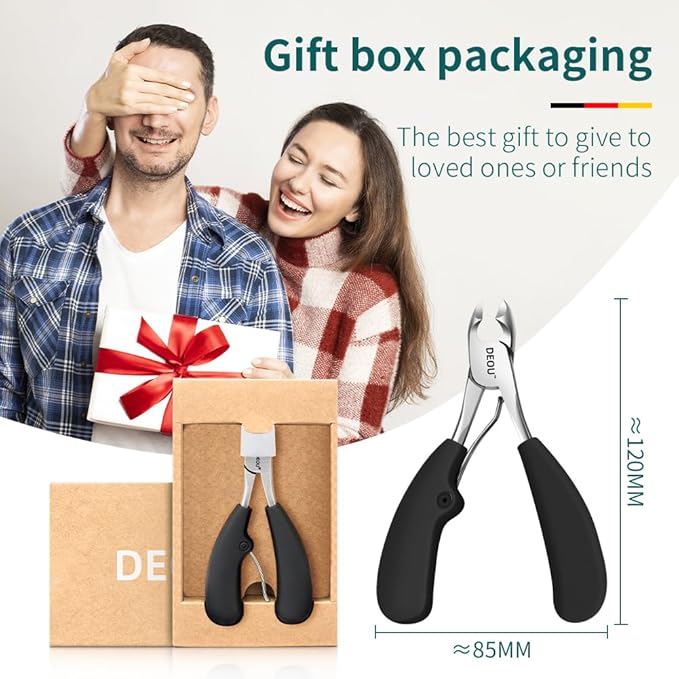 DEOU Heavy Duty Large Opening toenail Clippers, Suitable for Embedded Growth and Rough Nails, Home Pedicure Tools for Men, Women, Elderly Newly Upgraded Stainless Steel (Nail Clippers+Gift Box)