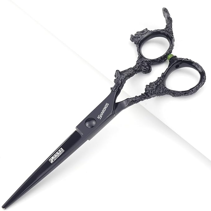 Purple Professional Hairdressing Scissors Hairdresser Hairstylist Cutting Hair & Thinning Hairdressing Scissor (6-inch flat shear-A)