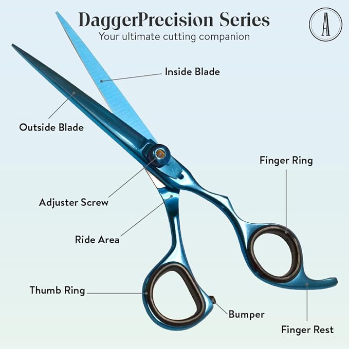 ANDUSTRIAL - Professional Hair Cutting And Thinning Scissors/Shears For Men/Women/Home/Salon - Premium High Carbon Steel Quality - Smooth And Sharp - 7 Inch, Blue