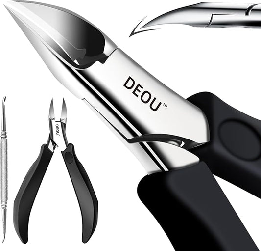 DEOU Toenail Clippers Blade for Ingrown and Thick Nails Stainless Steel Pedicure Tools at Home ingrown toenail Treatment Professional Podiatrist Nail Clippers with (Eagle Beak Pliers+Nail Remover)