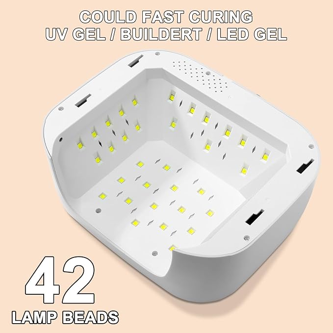 LIMEGIRL UV LED Nail Lamp Kit for Gel Polish Professional Fast White Curing Dryer Light Set with 4 Timers and UV Gloves Cordless Rechargeable Nail Art Cure Machine at Home and Salon