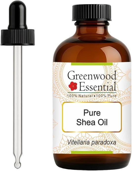 Greenwood Essential Pure Shea Oil (Vitellaria paradoxa) with Glass Dropper 120ml (4 oz)