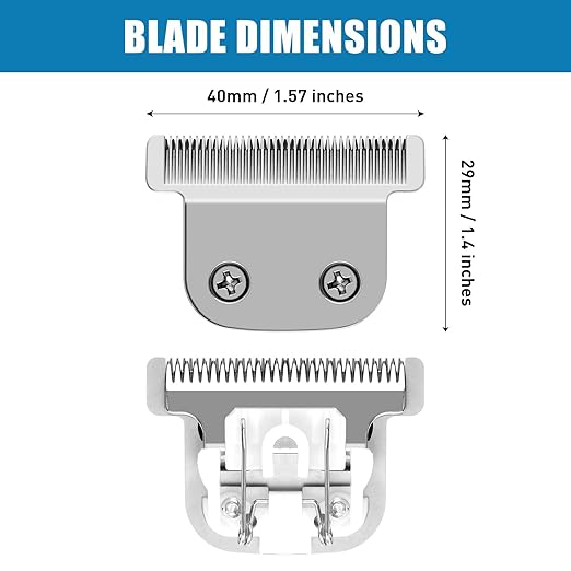02144 Replacement Detachable T Blade Compatible with Wahl Trimmers 9864/9864SS/9686/9818A/9854L/9876L/9854 /WSS3L/SS2L etc - Japanese Stainless Steel 40mm Replacement Trimmer Blade #02144