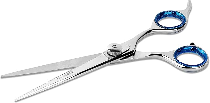 Laazar Pet Grooming Set - 7" Straight Pet Grooming Scissors & 6.5" Pet Thinning Shears with 42 Teeth | Professional Dog Scissors Kit | Use as Cat and Dog Shears
