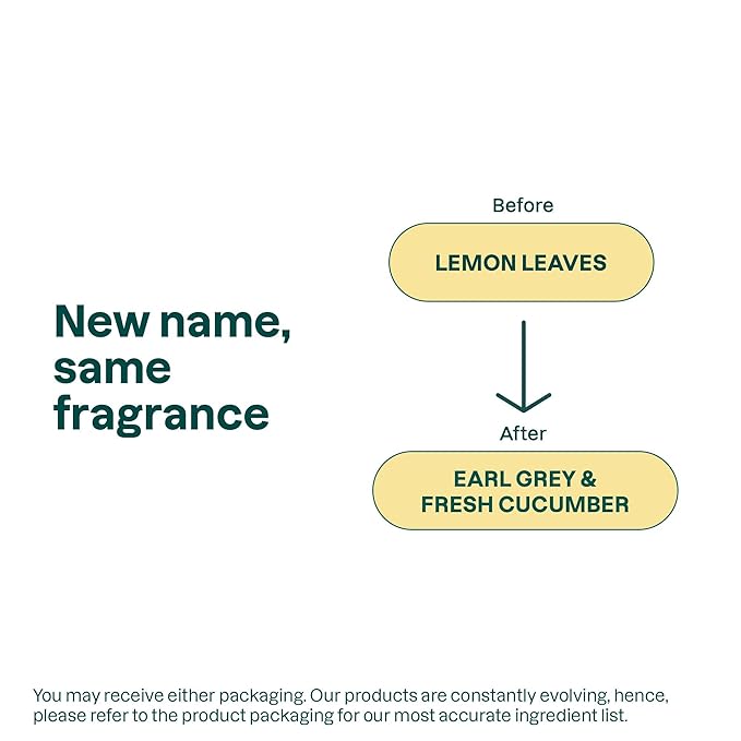 ATTITUDE Body Wash, EWG Verified Shower Gel, Dermatologically Tested, Plant and Mineral-Based, Vegan Personal Care Products, Earl Grey & Fresh Cucumber, 16 Fl Oz