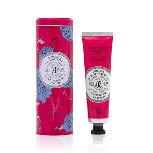 La Chatelaine Shea Butter Hand Cream, Made in France, Natural and Organic Ingredients, 70ml / 2.3 oz, Gift Tin, Sweet Almond