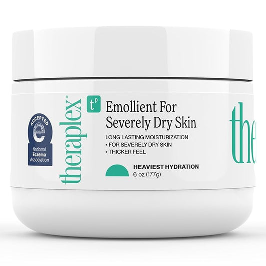 THERAPLEX Emollient Cream for Dry Skin - No Parabens or Preservatives, Noncomedogenic, Fragrance-free, Dermatologist Recommended - Long-lasting Moisturizing Cream and Heaviest Hydration (6 Oz)