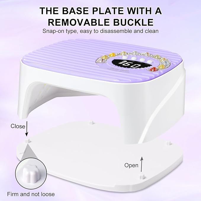 LIMEGIRL UV LED Nail Lamp Kit for Gel Polish Professional Fast Curing Purple Dryer Light Set with 45PCS Lamp Beads and Gloves Cordless Rechargeable Nail Art Cure Machine for Manicure Pedicure