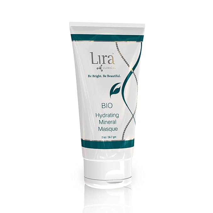 Lira Clinical BIO Hydrating Mineral Masque - Intense Nourishing Mineral Facial Mask with Hyaluronic Acid, Vitamin C & Green Tea - Anti-acne, Anti-Aging For All Skin Types - 2 fl oz