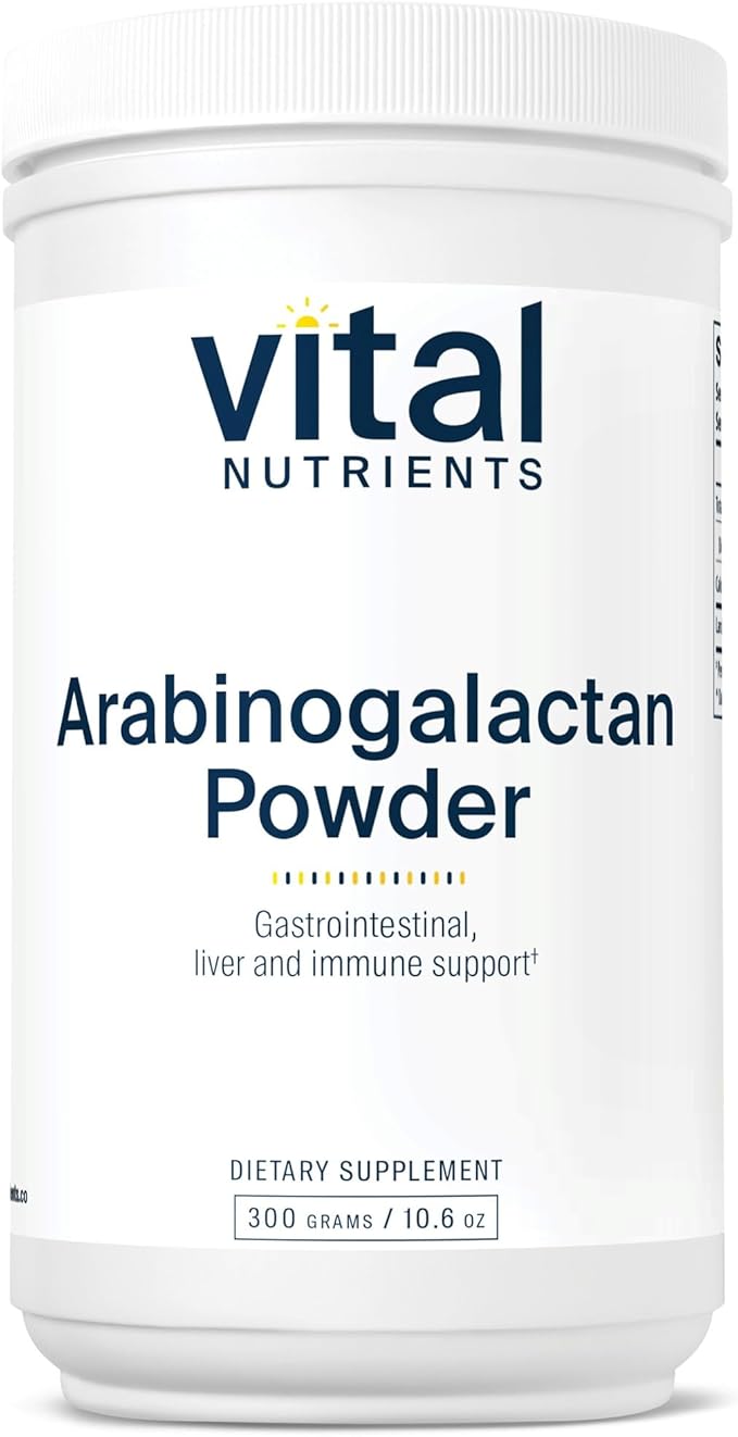 Vital Nutrients Arabinogalactan Powder | Vegan Prebiotic Fiber Supplement for GI Health, Liver, and Immune Support* | Gluten, Dairy, Soy Free | Non-GMO | 300g