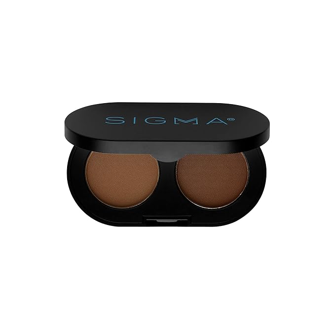Sigma Beauty Color + Shape Brow Powder Duo - Eye Brow Palette for Natural, Defined Brows - Dark and Light Brow Powder to Tint and Highlight - Vegan, Paraban Free, Sulfate Free Brow Make Up