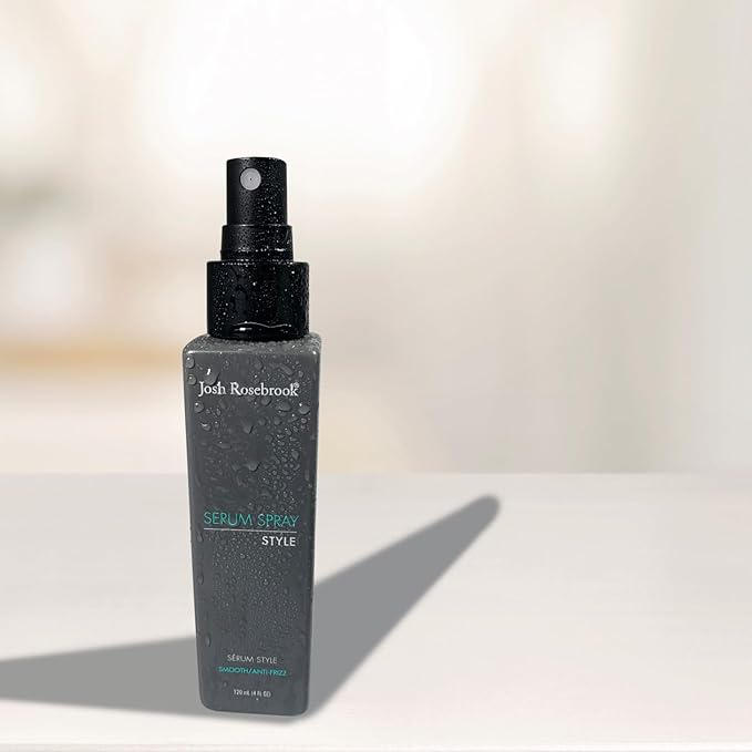 Josh Rosebrook Serum Spray - anti-frizz, wave and curl smoothing and defining hair styling spray that also performs as a nourishing, herbal-active scalp treatment - 120 mL - 4 Oz