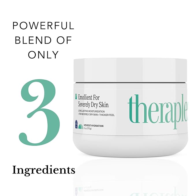 THERAPLEX Emollient Cream for Dry Skin - No Parabens or Preservatives, Noncomedogenic, Fragrance-free, Dermatologist Recommended - Long-lasting Moisturizing Cream and Heaviest Hydration (6 Oz)
