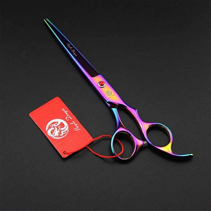 Purple Dragon 7.0 inch Rhinestone Decoration 3PCS Pet Grooming Scissors Dog Hair Cutting & Thinning Shears Set