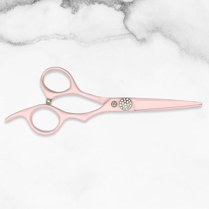 Pink Hair Scissors for Professional Hairdressers - 440C Stainless Steel w/Pink Titanium Finish - Sharp, Durable (5.5" Cutting Scissors)