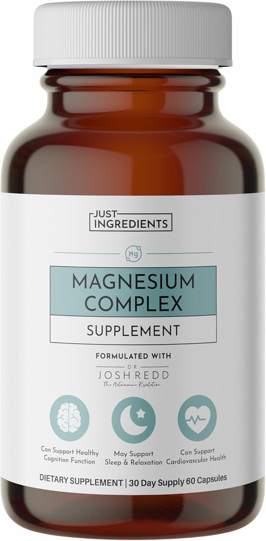 Magnesium Complex – 60‑Capsule Five Bioavailable Magnesium Forms (Aquamin® Sea Minerals, Malate, Orotate, Taurate, Bisglycinate) – Supports Relaxation, Sleep, Mood, Heart & Nervous System