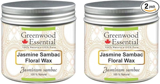Greenwood Essential Pure Jasmine Sambac Floral Wax (Jasminum sambac) (Pack of Two) 100gm X 2 (7.05 oz)
