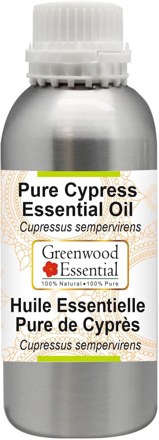 Greenwood Essential Pure Cypress Essential Oil (Cupressus sempervirens) Steam Distilled 1250ml (42 oz)