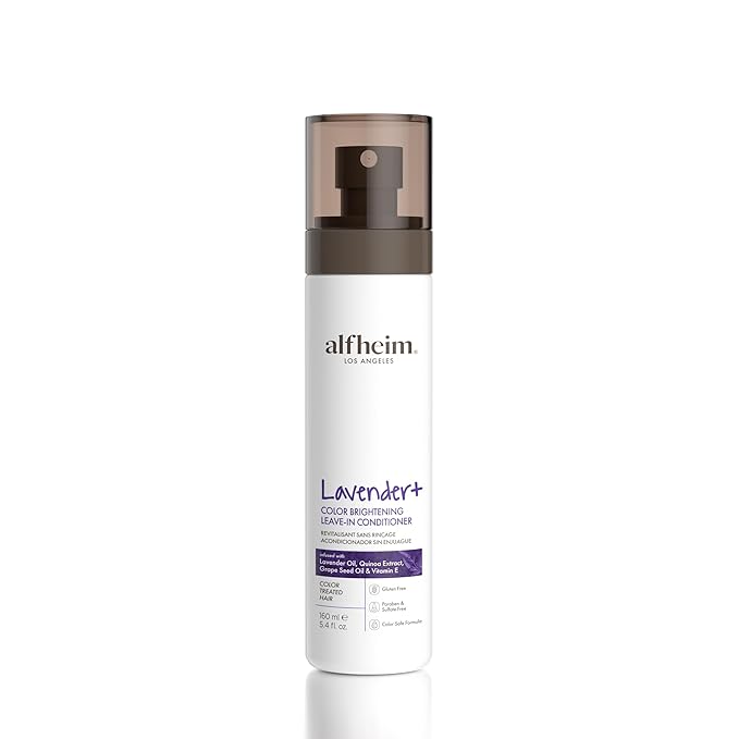ALFHEIM Lavender+ Purple Leave-In Spray for Blonde, Silver & Color-Treated Hair – Anti-Brass Toning, Detangling & Heat Protection – with Quinoa Extract & Vitamin E – Sulfate Free – 5.4 oz / 160 ml