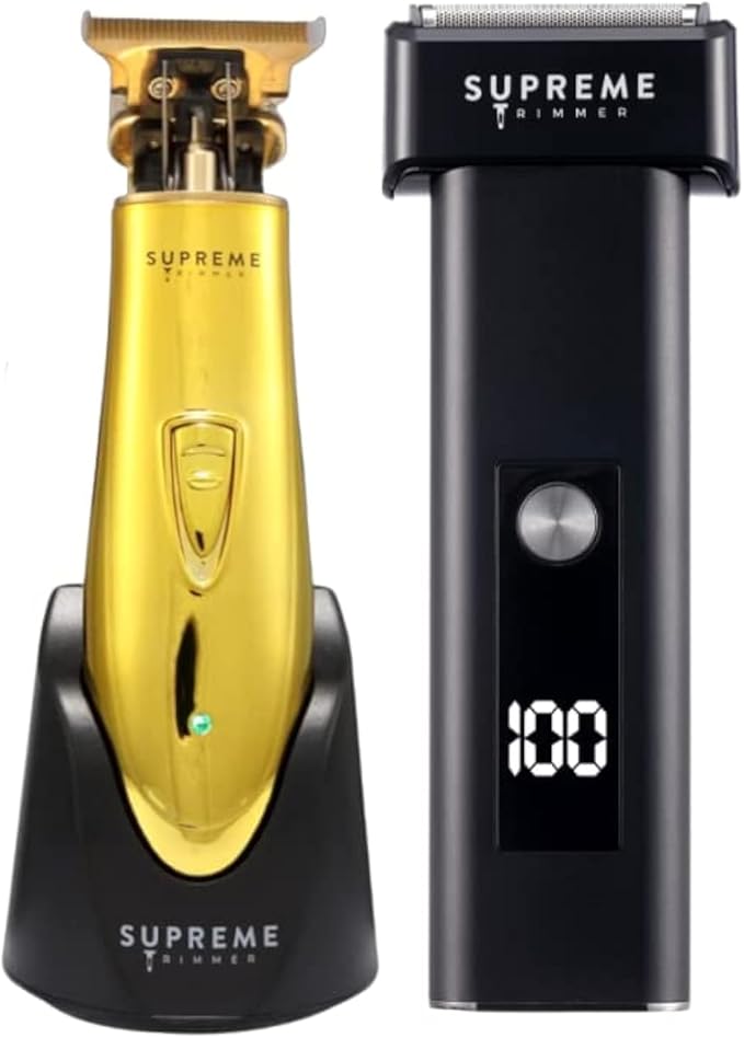 Supreme Trimmer 2-in-1 T-Fader Foil Shaver & T-Shaper Trimmer Set | ST5200 Beard Trimmer STF501 Electric Razor | Travel Hair Trimmer | Gold