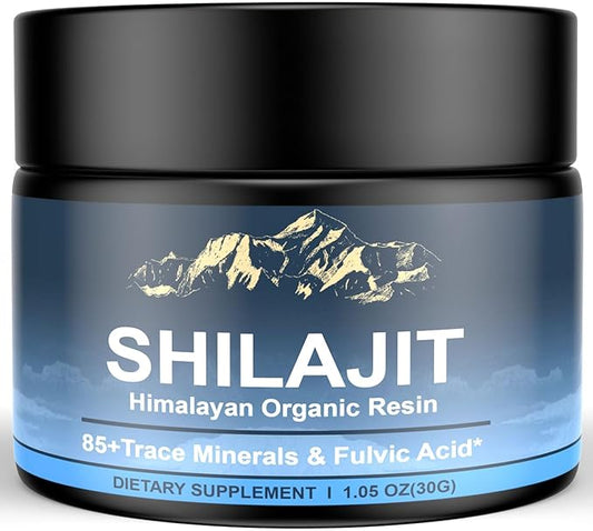 Himalayan Shilajit Organic Shilajit Resin, High Potency Shilajit for Men and Women, 600mg Pure Natural Resin with 85+ Trace Minerals and Fulvic Acid, Energy, Strength, Immune Support, 30 Grams
