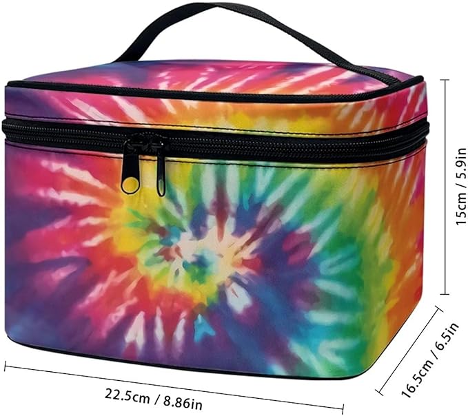 JoyLamoria Tie Dye Print Toiletry Bag Lightweight Cosmetic Bag Women Girls Makeup Case Pouch