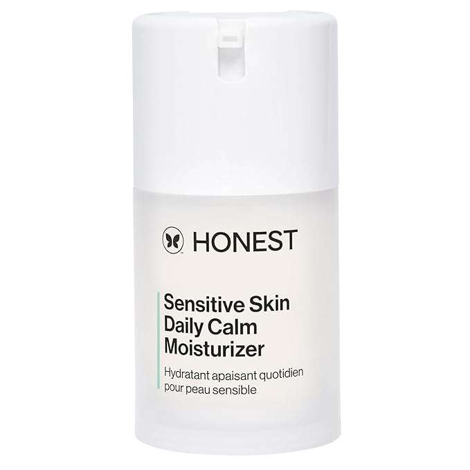 Honest Beauty Sensitive Skin Daily Calm Lightweight Moisturizer | Reduces Redness, Hydrates, + Calms Skin | Hypoallergenic, Fragrance Free, Vegan | 1.7 fl oz