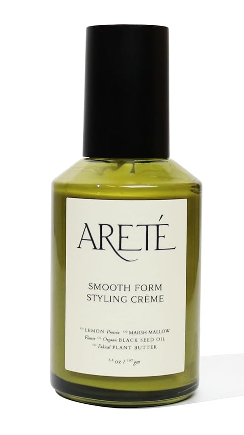 ARETÉ Smooth Form Styling Crème, Lightweight Hair Shaping Cream for Women + Men, Lemon Protein, Organic Black Seed Oil, Marsh Mallow Flower, Shea Butter, Anti Frizz Heat Protectant, Made in USA, 3.8oz