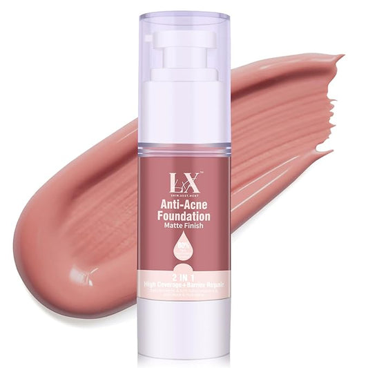 Acne-serum Foundation with Salicylic Acid & Vitamin E, Sensitive Skin Foundation Vegan & Non-Comedogenic for Acne Prone Skin Care, 405 Deep