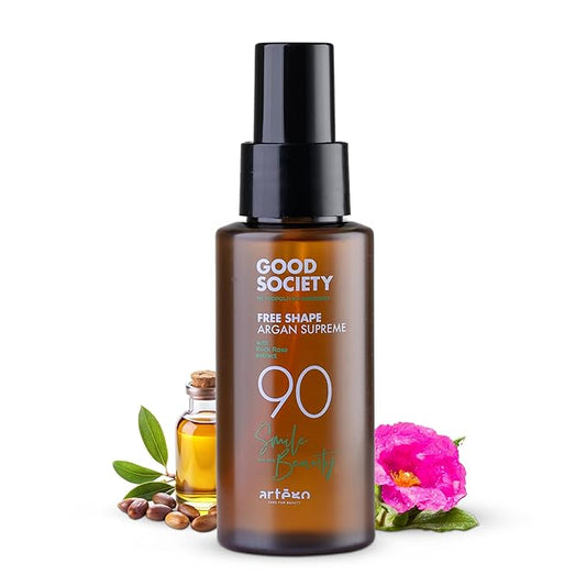 Artègo Good Society Free Shape Argan Supreme Serum (2.55 oz) – Hydrating Argan Hair Oil with Anti-Frizz, Heat Protectant for Soft, Shiny Hair