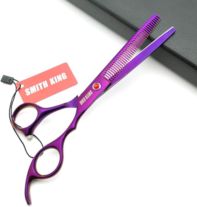 7.0in Professional Pet Grooming Scissors set,Straight & Thinning & Curved scissors 4pcs set for Dog grooming (Violet)