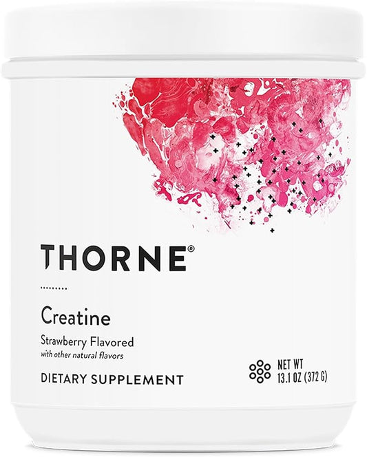 THORNE Creatine - Micronized Creatine Monohydrate Powder - Support for Muscles & Cognitive Function* - for Women & Men - Strawberry - NSF Certified for Sport - 5 g per Serving - 60 Servings