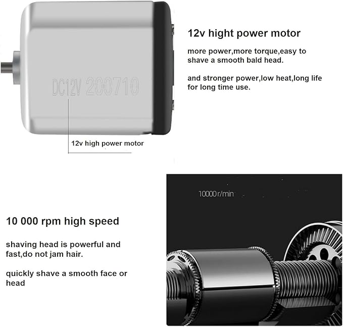 Corded Electric Foil Shaver,Professional Close Shave Razor,Bald Head Shavers for Men,Barber Shop Fade Style Clipper,Face Stubble Beard Smooth Trimmer,12v Powerful Motor,Only Corded Use