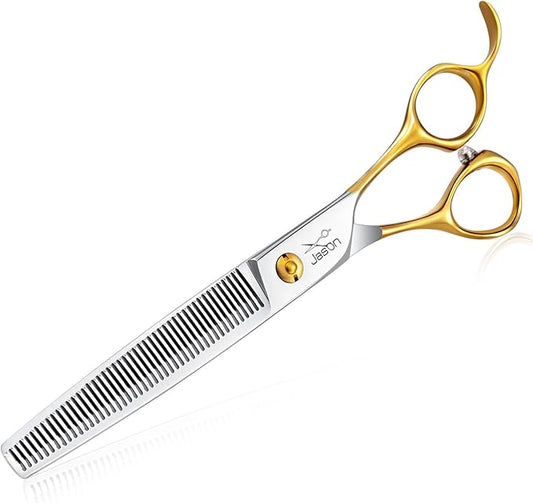 JASON 7.5" Thinning Shears for Dogs 40-Teeth Dog Grooming Blending Shear Professional Pet Thinners Blender Scissors Trimming Kit for Groomers Christmas Gift