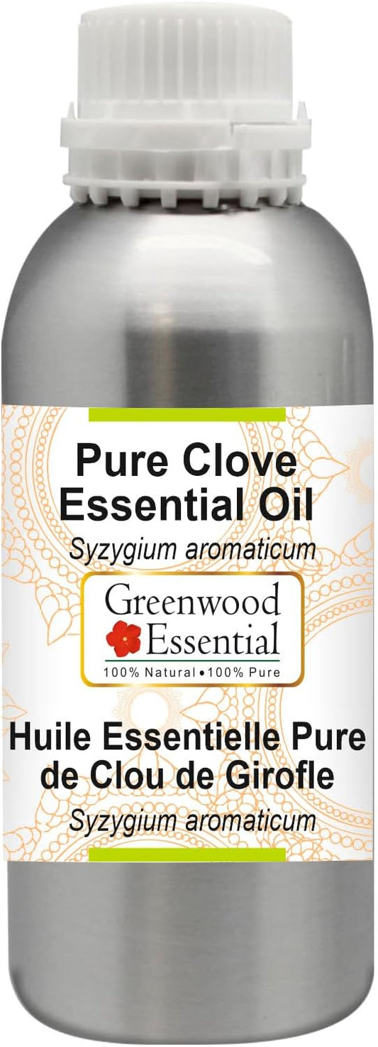 Greenwood Essential Pure Clove Essential Oil (Syzygium aromaticum) Steam Distilled 630ml (21.3 oz)