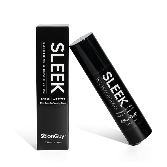 THESALONGUY SLEEK Hair Serum for Frizzy and Damaged Hair - Blend with Jojoba, Argan, Avocado & Marula Oil - UV, Color & Heat Protectant Serum - Nourishes & Repair - Ideal for Men & Women