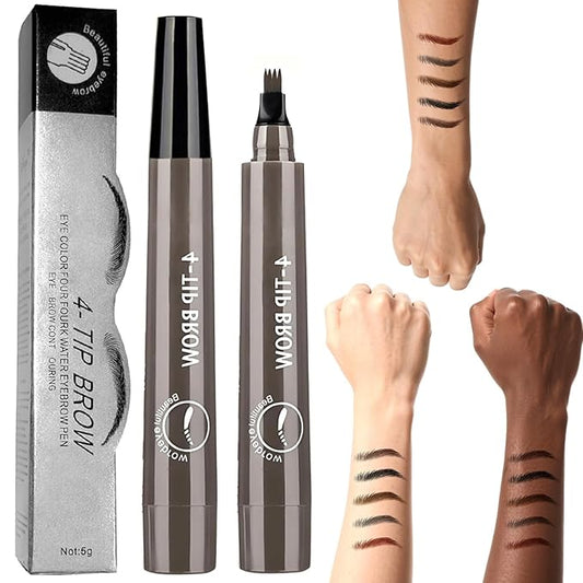 2PC Microblading Eyebrow Pencil Waterproof & Ultra-Fine Tip - Eyebrow Pen for Natural Hair-Like Strokes, Brow Pencil with Smudge-Proof Long Lasting Formula for All-Day Wear