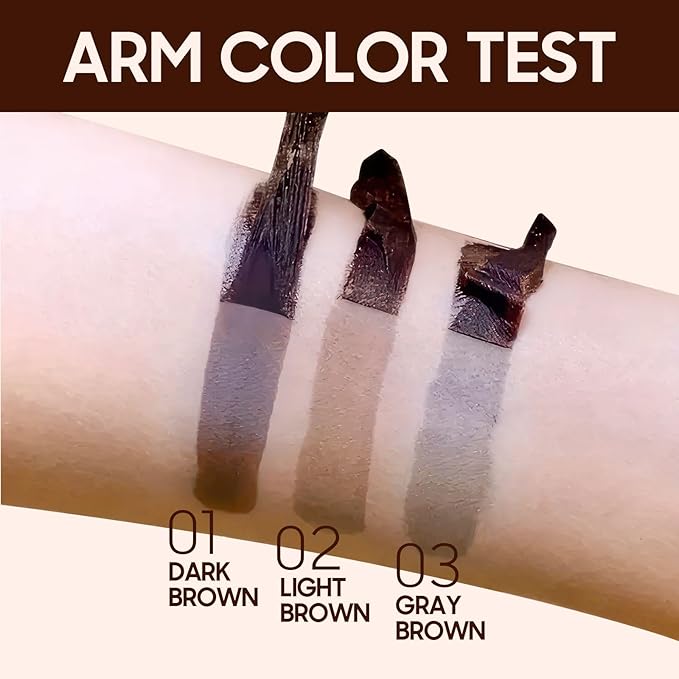 Brow Tattoo Peel Off Tint - Brow Gel Eyebrow Tattoos Waterproof, Eyebrow Gel Tint with Eyebrow Stencils Long-Lasting Makeup, Eye Brow Pencils Create Full Voluminous Brows for Women (Light Brown)